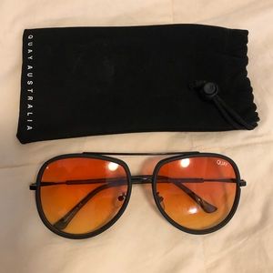 Quay orange aviator glasses